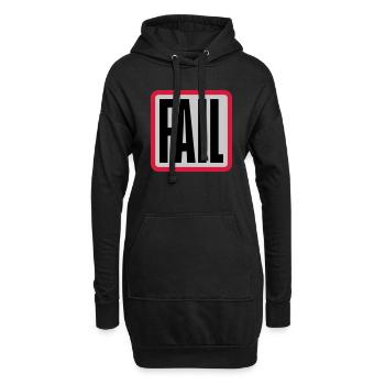 Button Fail Logo - Hoodie-Kleid - Schwarz - Vorne