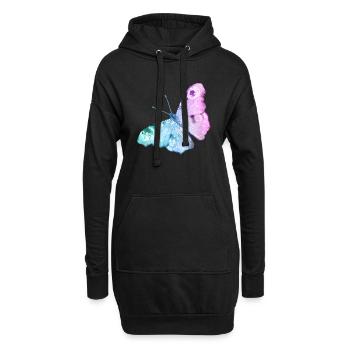 Schmetterling - Hoodie-Kleid - Schwarz - Vorne