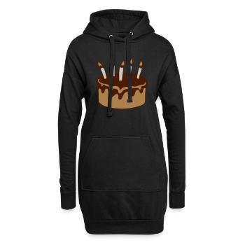 Bougies de gâteau d’anniversaire au chocolat - Sweat-shirt à capuche long Femme - noir - Devant
