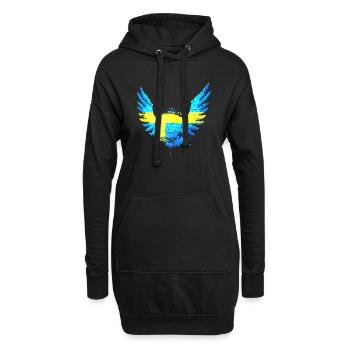 Schweden Schweden Viking Norden Skandinavien Mittsommer - Hoodie-Kleid - Schwarz - Vorne