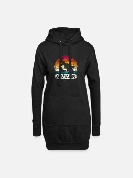 Papa Vater Papasaurus retro Vintage Vatertag - Hoodie-Kleid - Schwarz