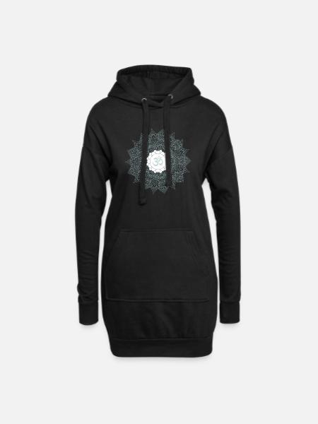 om chakra yoga hell mint mandala - Hoodie-Kleid - Schwarz