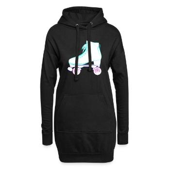 Rollschuhe, roller skates derby skate park, wrotki - Sweat-shirt à capuche long Femme - noir - Devant