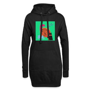 Weibliche Haustiere - Hoodie-Kleid - Schwarz - Vorne