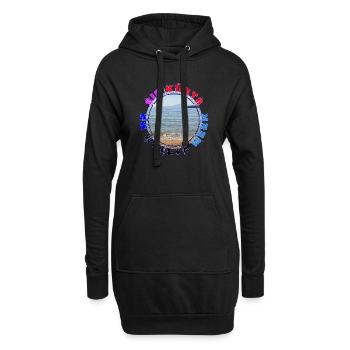 Sie Küste - Er wollte Meer - Hoodie-Kleid - Schwarz - Vorne