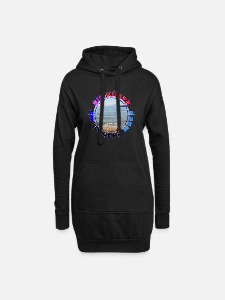 Sie Küste - Er wollte Meer - Hoodie-Kleid - Schwarz