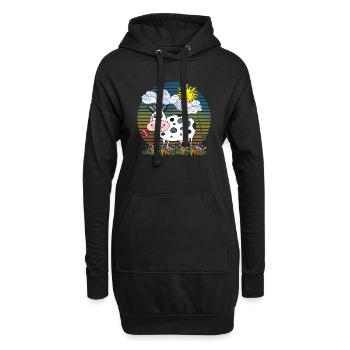 Vache - Sweat-shirt à capuche long Femme - noir - Devant