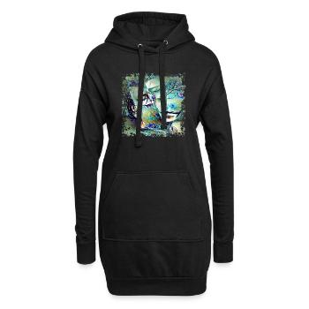 Toujours dormir l’amour - Sweat-shirt à capuche long Femme - noir - Devant