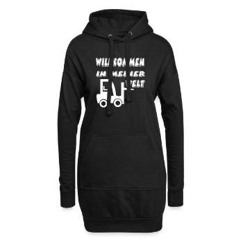Gabelstapler - Hoodie-Kleid - Schwarz - Vorne