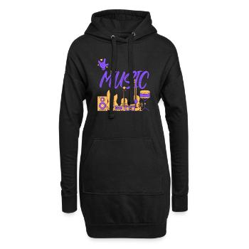 I love Music Purple - Sweat-shirt à capuche long Femme - noir - Devant