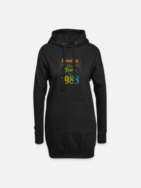 genius born 1988 - Hoodie Dress - black
