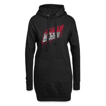 vie ennuyeuse sans moi - Sweat-shirt à capuche long Femme - noir - Devant