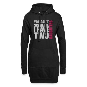 J’ai deux filles - Sweat-shirt à capuche long Femme - noir - Devant
