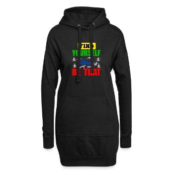 Find your self and be that - Hoodie-Kleid - Schwarz - Vorne