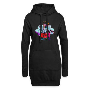 Ihre Träume positive Gedanken glücklich - Hoodie-Kleid - Schwarz - Vorne