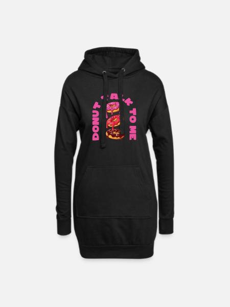 Donut talk to me - Hoodie-Kleid - Schwarz
