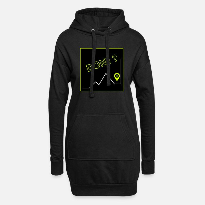 Hiking - Done? - Hoodie-Kleid - Schwarz