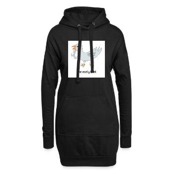 The early bird - Hoodie-Kleid - Schwarz - Vorne