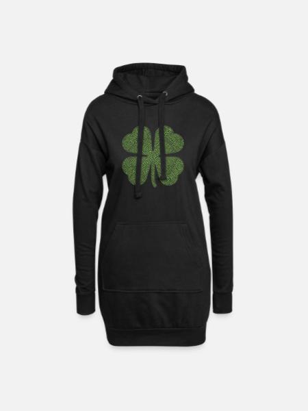 Streak of lucky - Cloverleaf - Lucky Gift Idea - Hoodie Dress - black