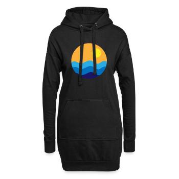 SEA AND SUN - Sweat-shirt à capuche long Femme - noir - Devant