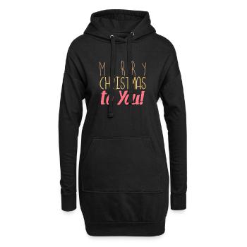 Merry christmas - Hoodie-Kleid - Schwarz - Vorne