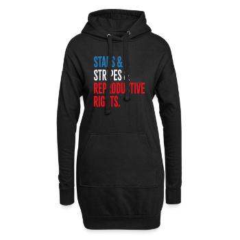 Stars & Stripes & Droits reproductifs - Sweat-shirt à capuche long Femme - noir - Devant