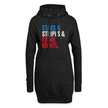 Stars & Stripes & Equal Rights - Hoodie-Kleid - Schwarz - Vorne