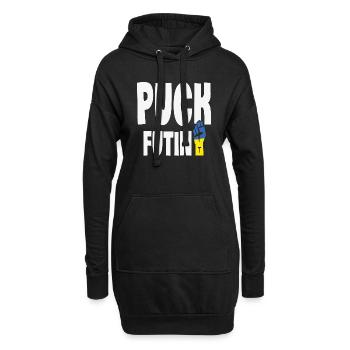 Puck Futin Ukraine Paix Liberté - Sweat-shirt à capuche long Femme - noir - Devant