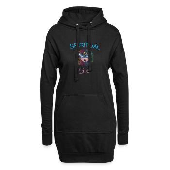 spiritual life - Sweat-shirt à capuche long Femme - noir - Devant