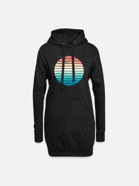 Sunset II - Hoodie-Kleid - Schwarz
