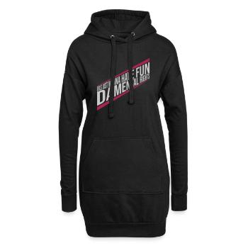 wanna have fundamental rights - Hoodie-Kleid - Schwarz - Vorne