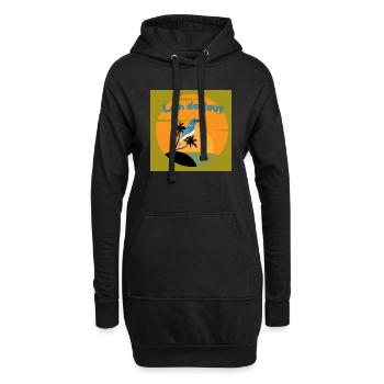 loin de tout - Sweat-shirt à capuche long Femme - noir - Devant
