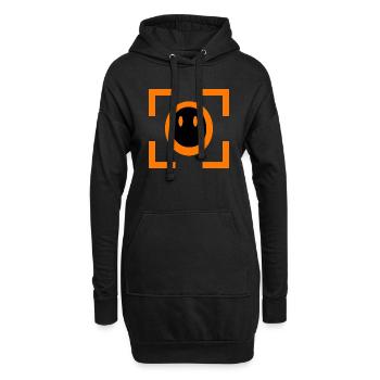 Visage noir avec contraste orange - Sweat-shirt à capuche long Femme - noir - Devant