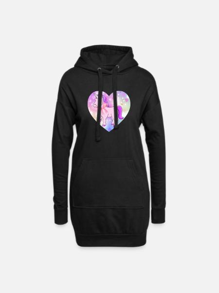 Unicorn - Hoodie Dress - black