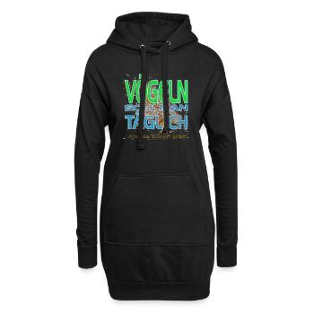 Vögeln soll man täglich .-. frisches Wasser geben - Hoodie-Kleid - Schwarz - Vorne