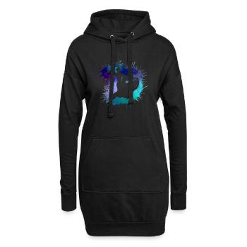 Turniertanz Standard Tanzpaar Aquarell Farbverlauf - Hoodie-Kleid - Schwarz - Vorne