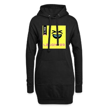 Journée Emoji 2022 - Emoji Rire - Design B - Sweat-shirt à capuche long Femme - noir - Devant
