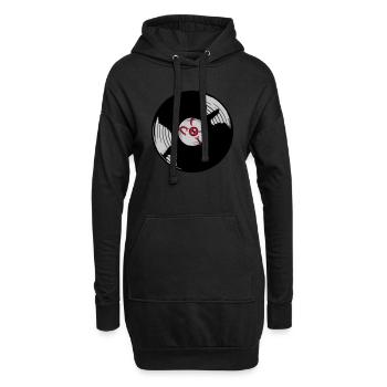 Disque vinyle Horror Eye - Sweat-shirt à capuche long Femme - noir - Devant