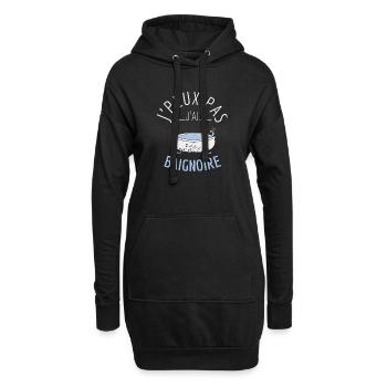 J'Peux Pas J'Ai Baignoire - Sweat-shirt à capuche long Femme - noir - Devant