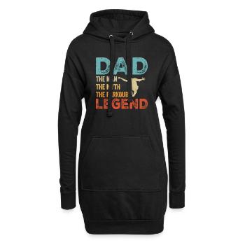 Papa L’Homme Le Mythe La Légende du Parkour Traceur V - Sweat-shirt à capuche long Femme - noir - Devant