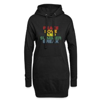 Peace Love et Summer Break Retro Vintage - Sweat-shirt à capuche long Femme - noir - Devant