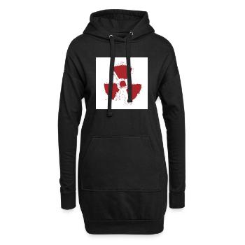 Symbole d’avertissement radioactif d’éclaboussures - Sweat-shirt à capuche long Femme - noir - Devant