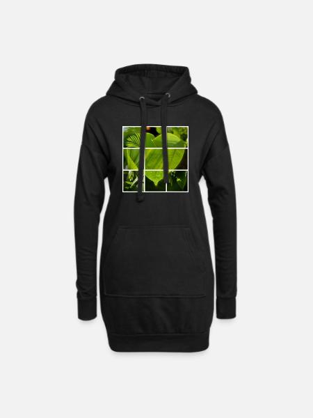 Green Heart - Hoodie Dress - black
