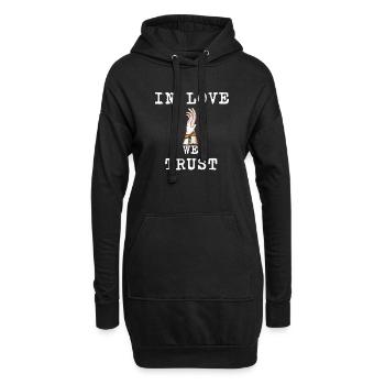 IN LOVE WE TRUST : LOVE - LGBT - LGBTQI - GAY - Sweat-shirt à capuche long Femme - noir - Devant