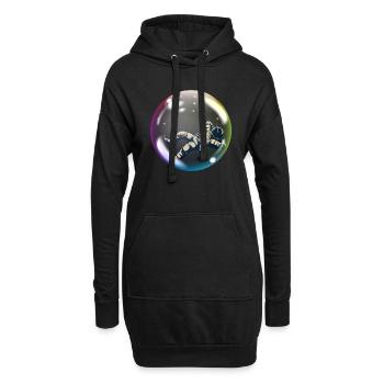 Astronaute - Sweat-shirt à capuche long Femme - noir - Devant