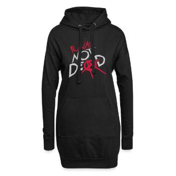 punks pas mort citation - Sweat-shirt à capuche long Femme - noir - Devant