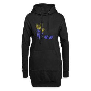 Frieden für Uraine - Hoodie-Kleid - Schwarz - Vorne