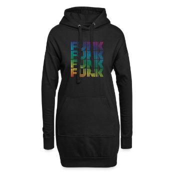 Funk Vintage - Hoodie-Kleid - Schwarz - Vorne