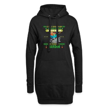 Jardinier jardinage idée cadeau jardin humour - Sweat-shirt à capuche long Femme - noir - Devant