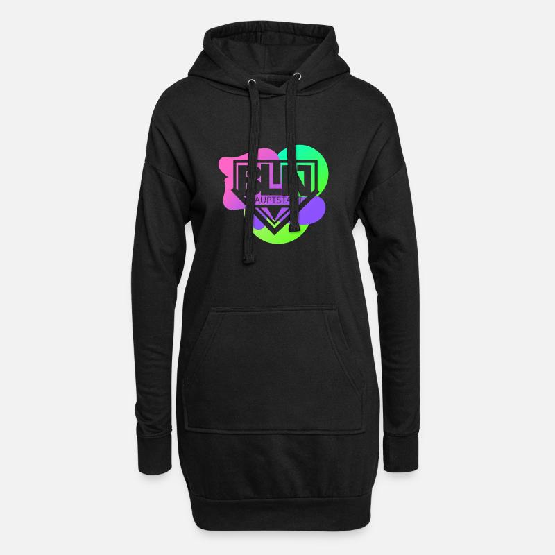 Berlin BLN Hauptstadt Stencil - Hoodie-Kleid - Schwarz